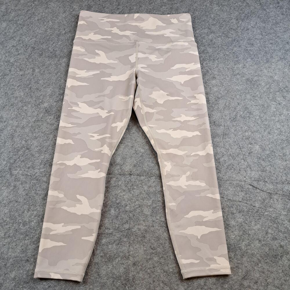 Athleta Leggings Womens Medium Petite Gray Camo Elation 7/8 Tight High Rise